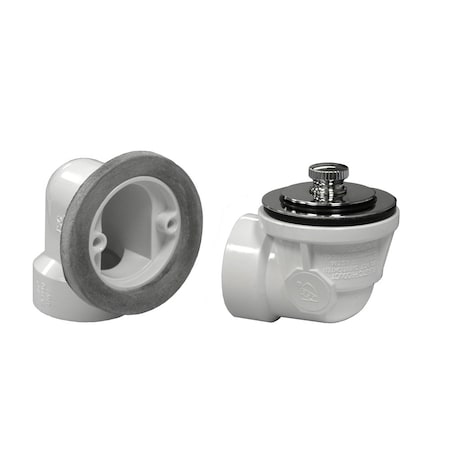 Jones Stephens Chrome Plated Two-Hole Rough-In Bath Waste Kit with Friction Lift Drain, PVC B07077